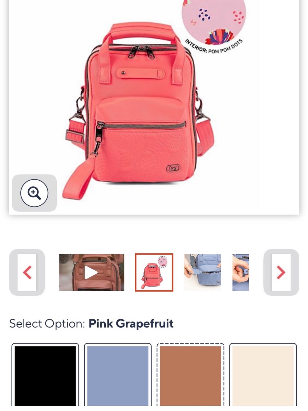 lug Pink Grapefruit Compact Convertible Backpack
